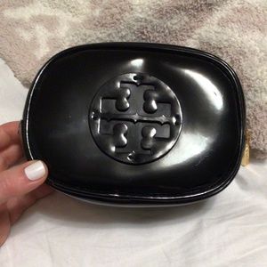 Tory Burch Black Patent Cosmetic Case